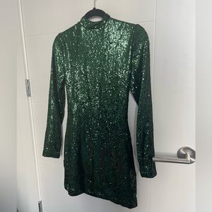 Zara Green Short Sequin Dress